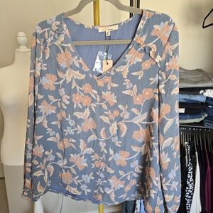 Les Serein Medium Floral Blouse NWT